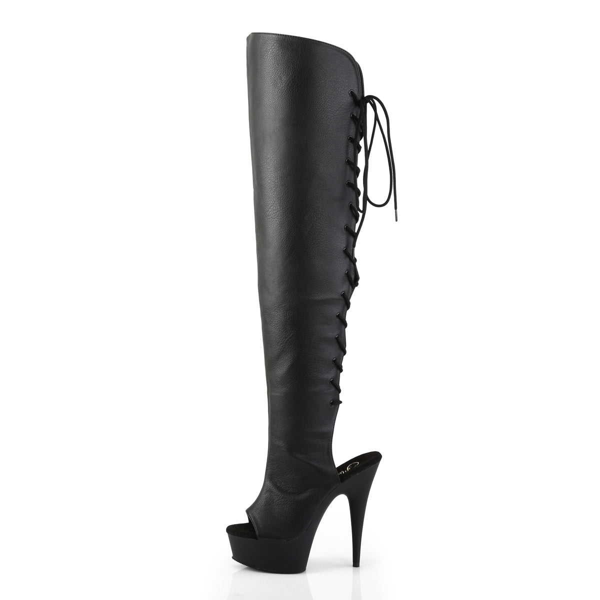 DELIGHT-3019 6" Heel, 1 3/4"PF Open Toe/Heel Over-The-Knee Boot, Side Zip