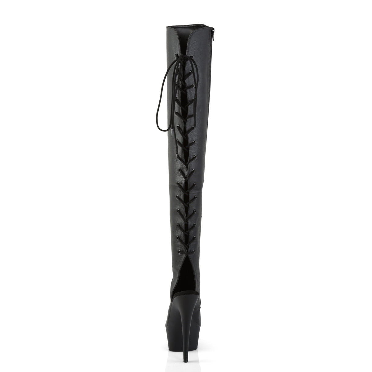 DELIGHT-3019 6" Heel, 1 3/4"PF Open Toe/Heel Over-The-Knee Boot, Side Zip
