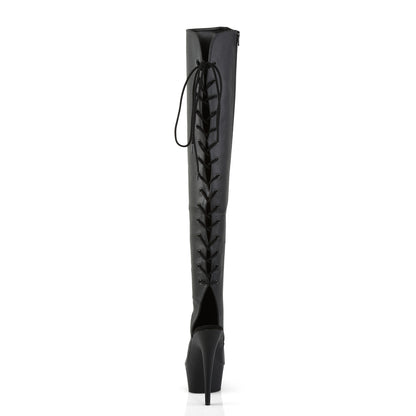 DELIGHT-3019 6" Heel, 1 3/4"PF Open Toe/Heel Over-The-Knee Boot, Side Zip