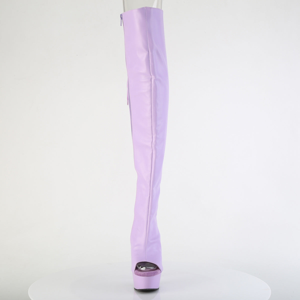 DELIGHT-3019 6" Heel, 1 3/4"PF Open Toe/Heel Over-The-Knee Boot, Side Zip