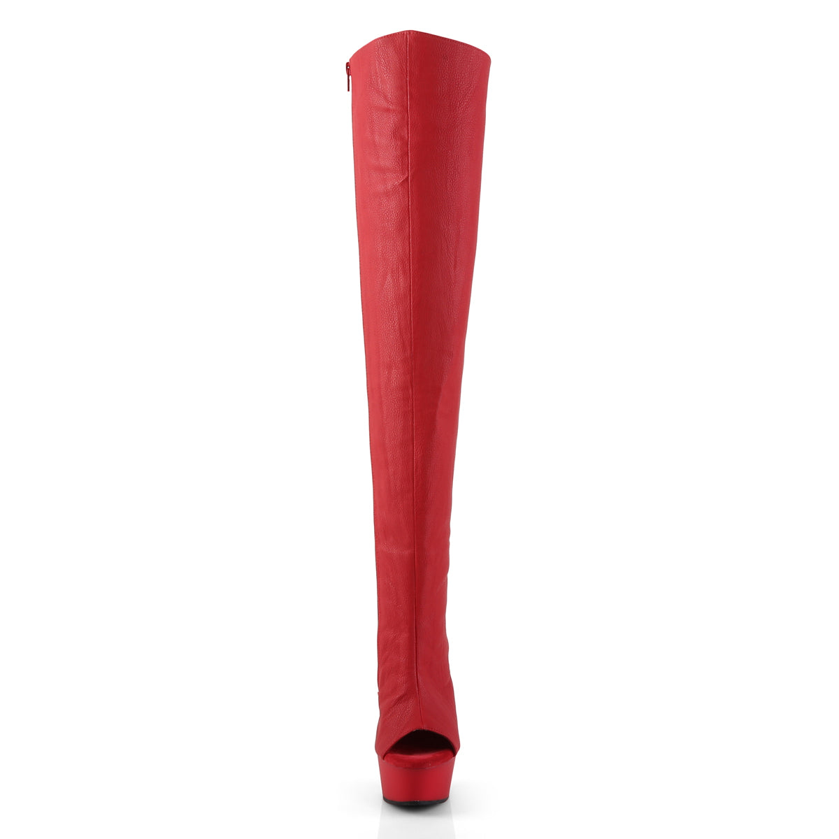DELIGHT-3019 6" Heel, 1 3/4" PF Open Toe Over-The-Knee Boot, Side Zip