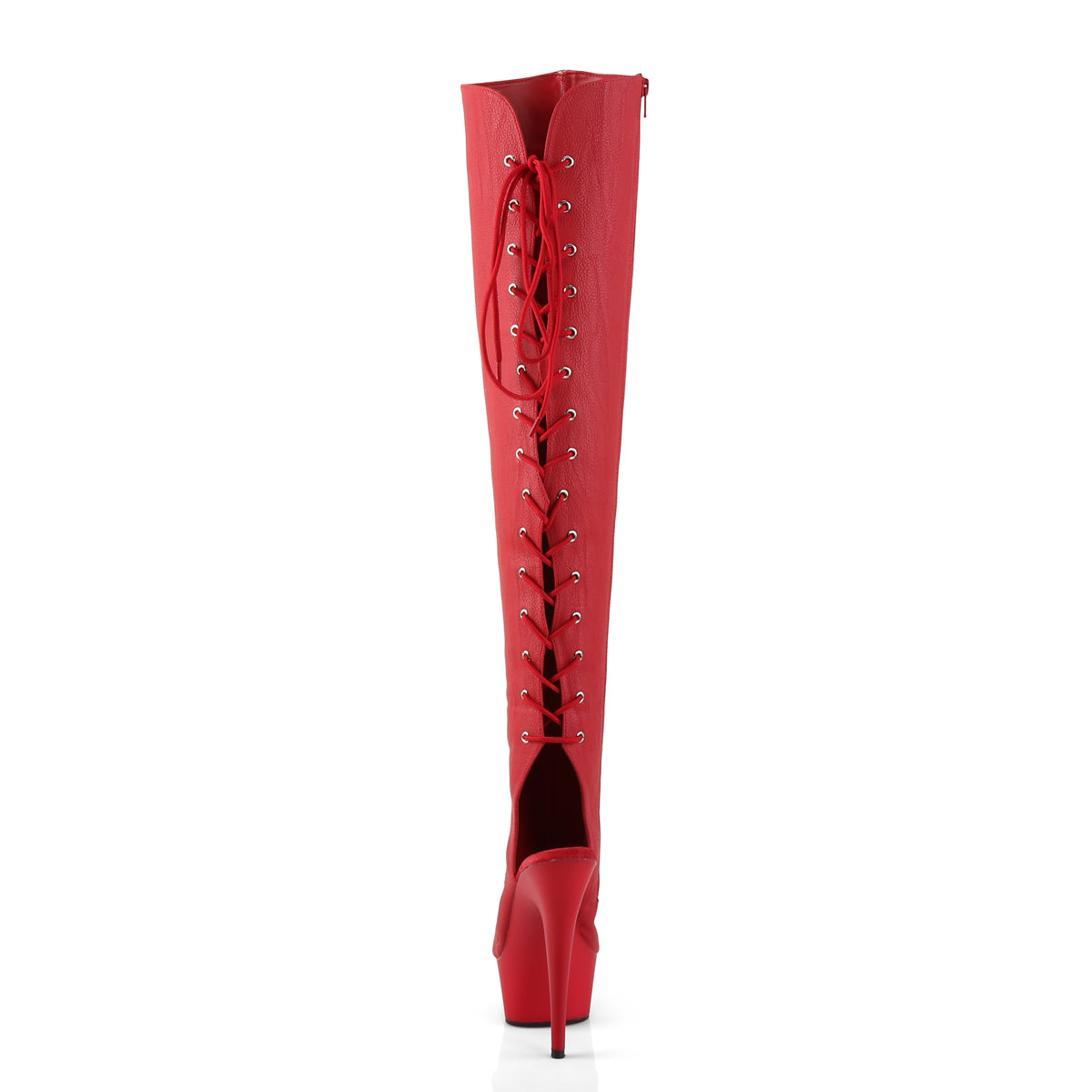 DELIGHT-3019 6" Heel, 1 3/4" PF Open Toe Over-The-Knee Boot, Side Zip