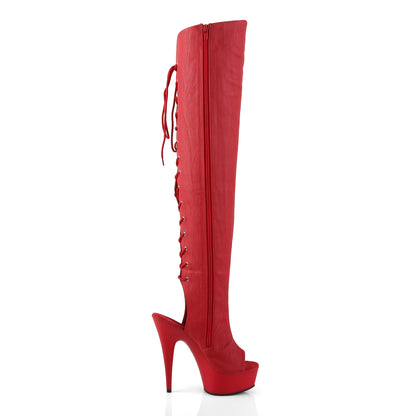 DELIGHT-3019 6" Heel, 1 3/4" PF Open Toe Over-The-Knee Boot, Side Zip