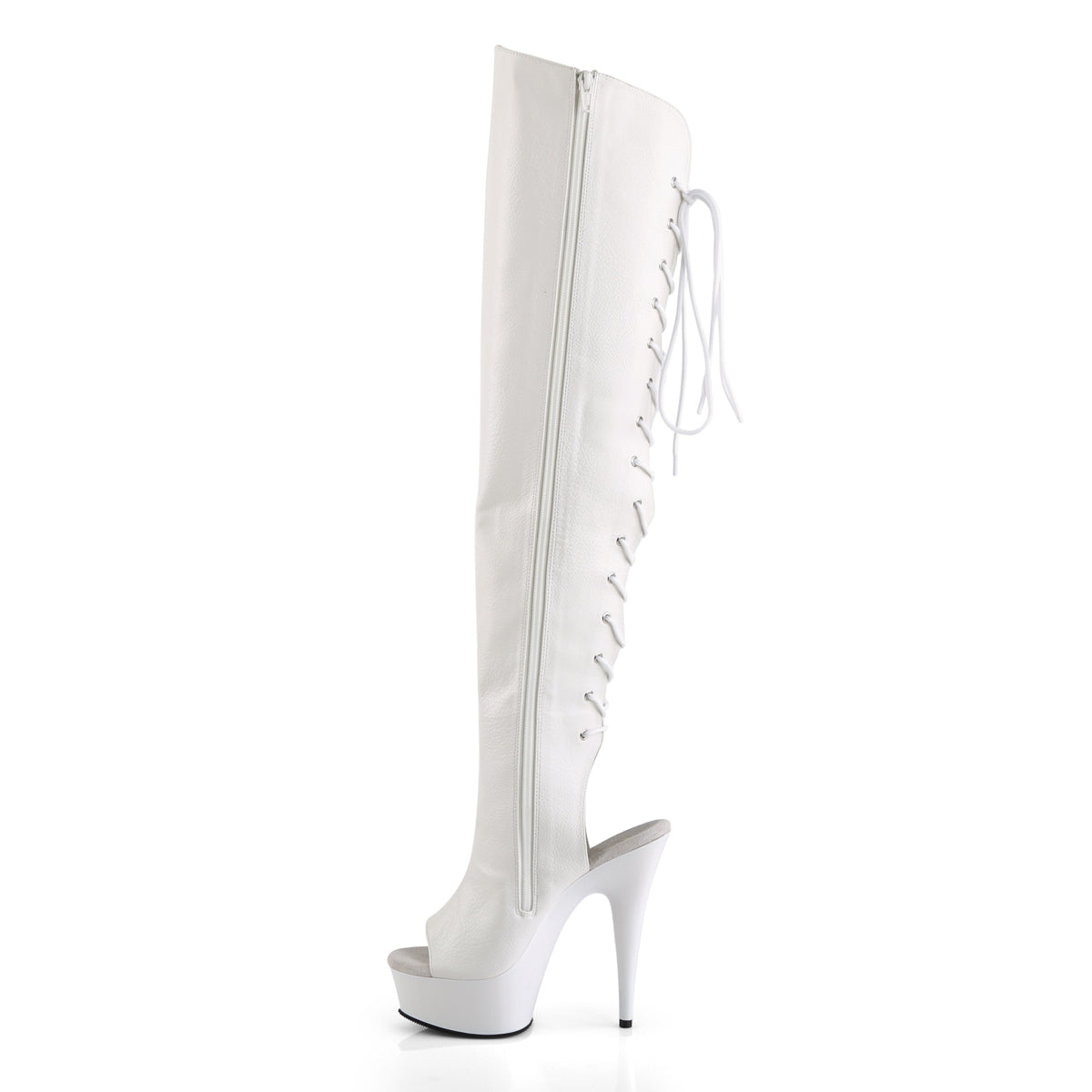 DELIGHT-3019 6" Heel, 1 3/4" PF Open Toe Over-The-Knee Boot, Side Zip