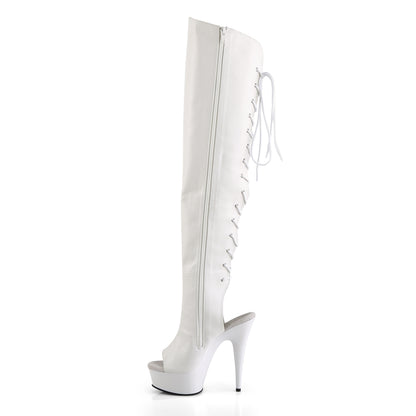 DELIGHT-3019 6" Heel, 1 3/4" PF Open Toe Over-The-Knee Boot, Side Zip