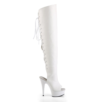 DELIGHT-3019 6" Heel, 1 3/4" PF Open Toe Over-The-Knee Boot, Side Zip