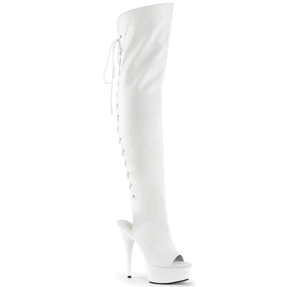 DELIGHT-3019 6" Heel, 1 3/4" PF Open Toe Over-The-Knee Boot, Side Zip