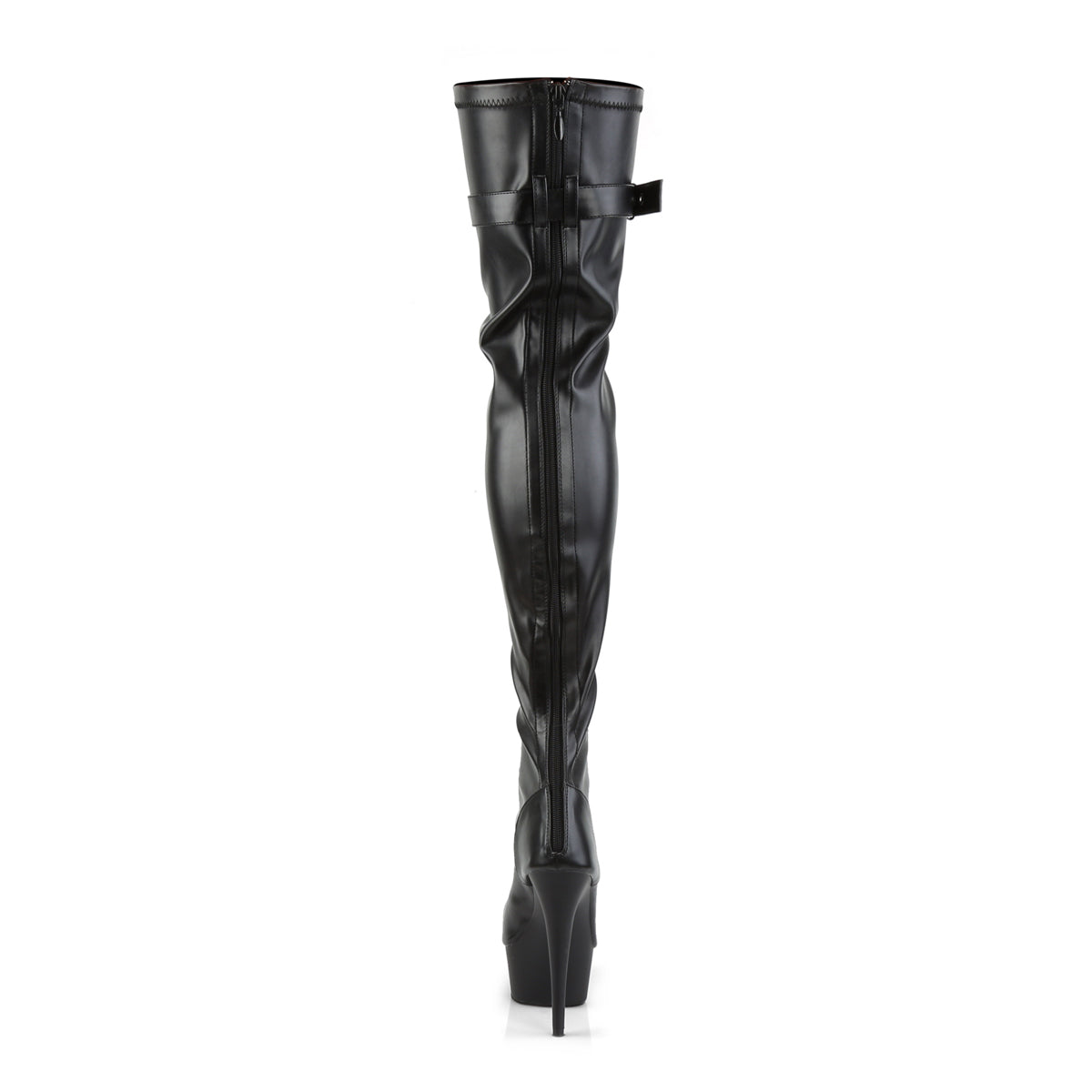 DELIGHT-3025 6" Heel, 1 3/4" PF Peep Toe Lace-up Thigh Boot, Back Zip