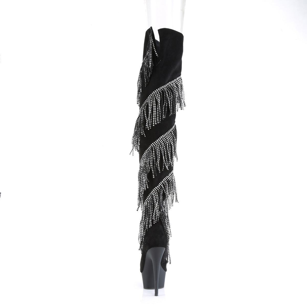DELIGHT-3065 *6" Heel, 1 3/4" PF Thigh Boot w/RS Fringe, Inside Zip
