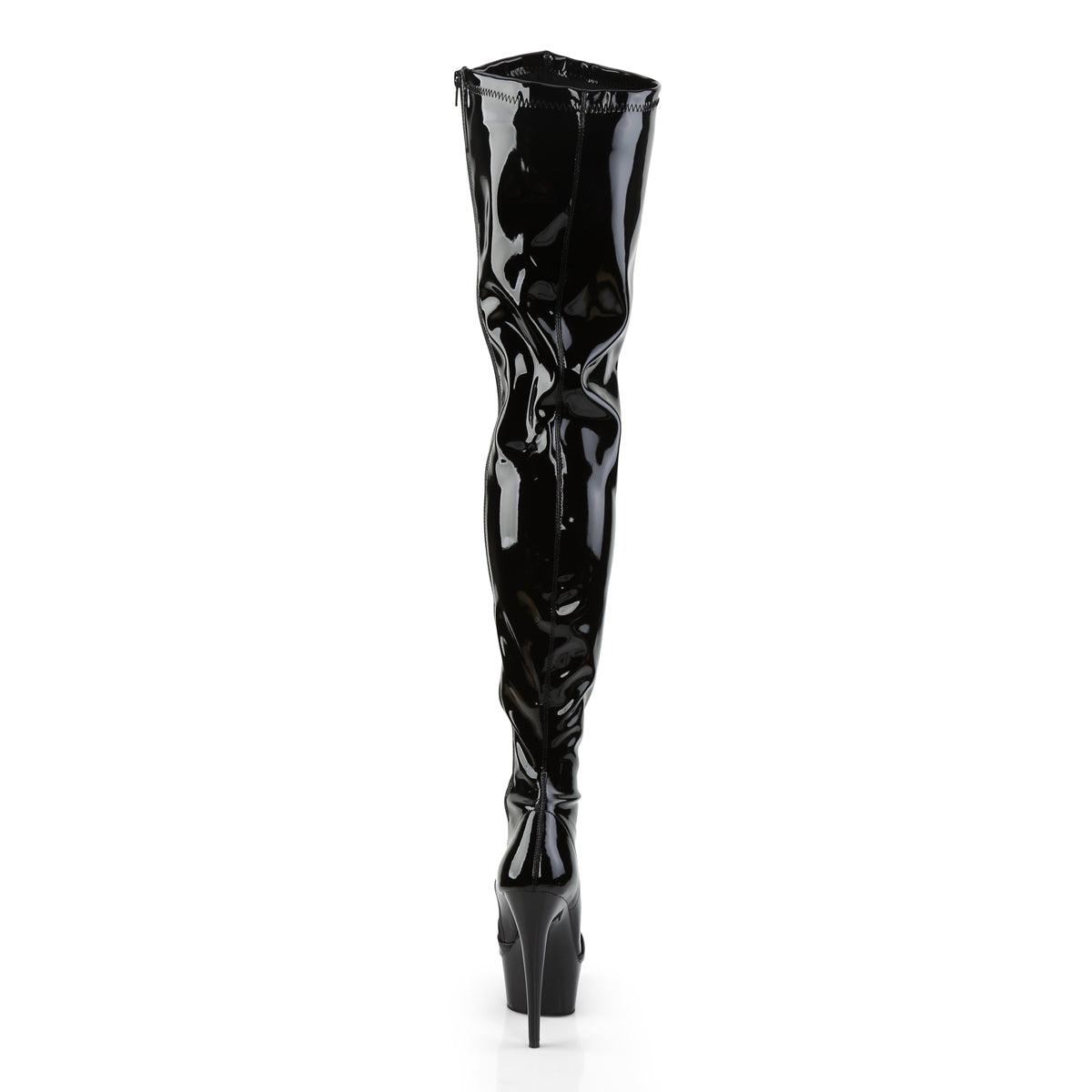 DELIGHT-4000 *6" Heel, 1 3/4" PF Stretch Crotch Boot, Size Zip