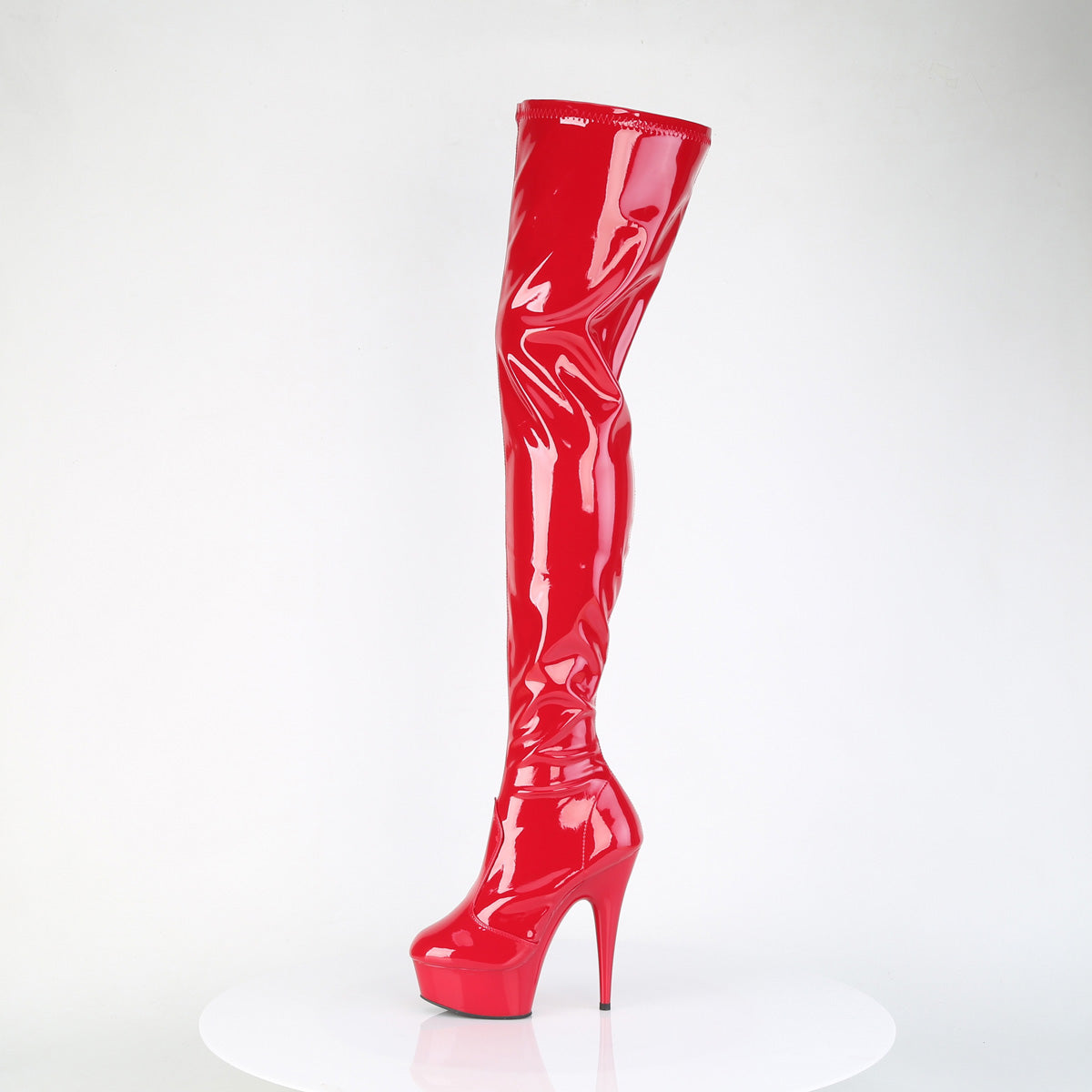 DELIGHT-4000 *6" Heel, 1 3/4" PF Stretch Crotch Boot, Size Zip