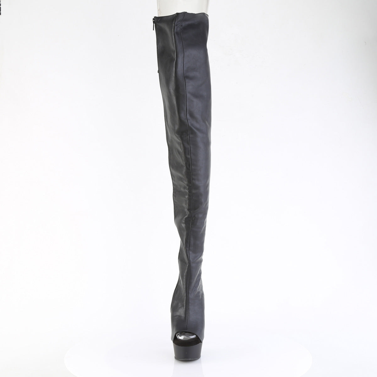 DELIGHT-4019 *6" Heel, 1 3/4" PF Back Lace Crotch Boot, Side Zip