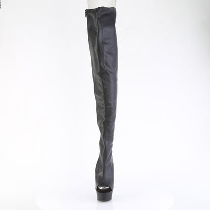 DELIGHT-4019 *6" Heel, 1 3/4" PF Back Lace Crotch Boot, Side Zip