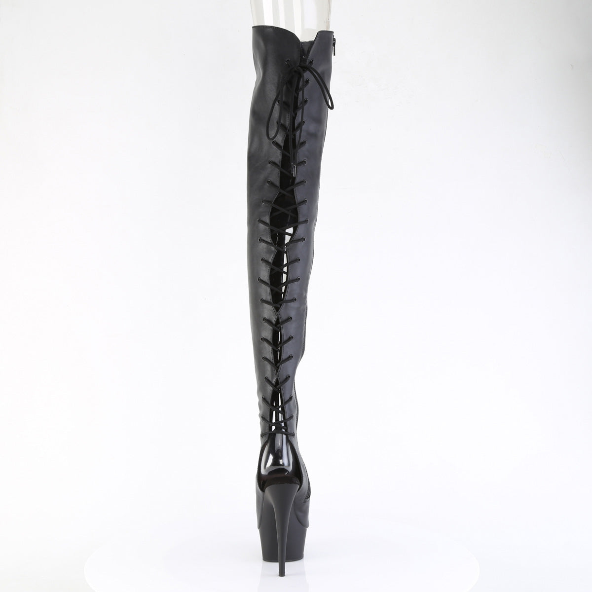 DELIGHT-4019 *6" Heel, 1 3/4" PF Back Lace Crotch Boot, Side Zip