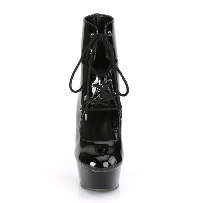 DELIGHT-600-22 6" Heel, 1 3/4" PF Lace-Up Front Ankle Bootie