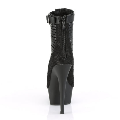 DELIGHT-600-27LC *6" Heel, 1 3/4" PF Open Toe Strappy Ankle Bootie, Back Zip