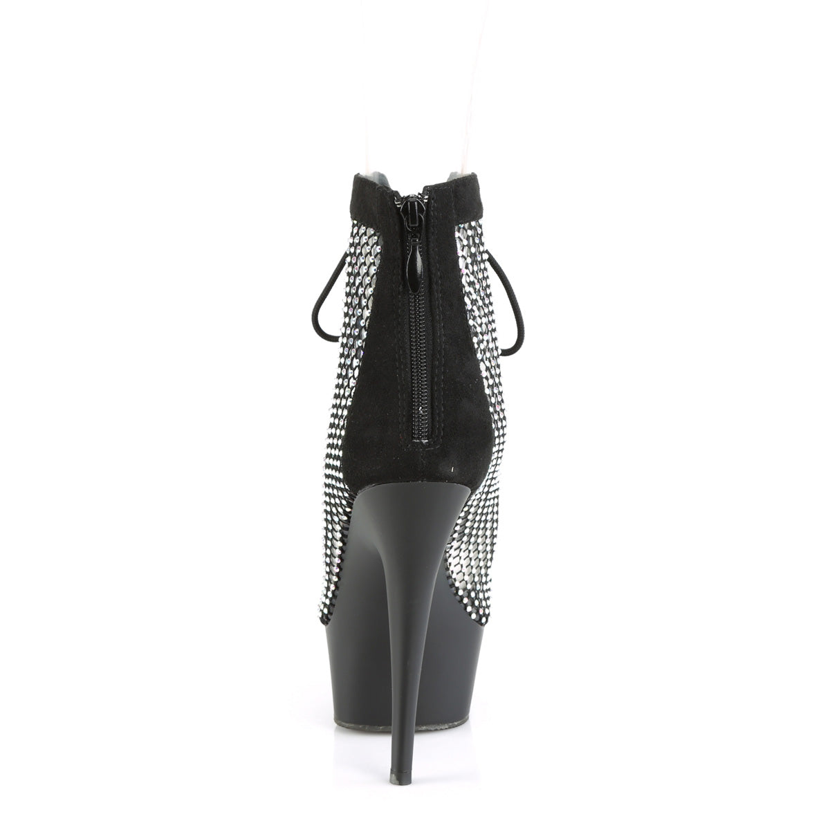 DELIGHT-600-33RM *6" Heel, 1 3/4" PF Lace-Up Peep Toe Ankle Boot, Back Zip