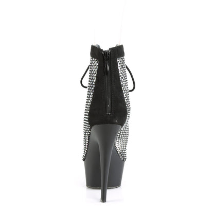DELIGHT-600-33RM *6" Heel, 1 3/4" PF Lace-Up Peep Toe Ankle Boot, Back Zip