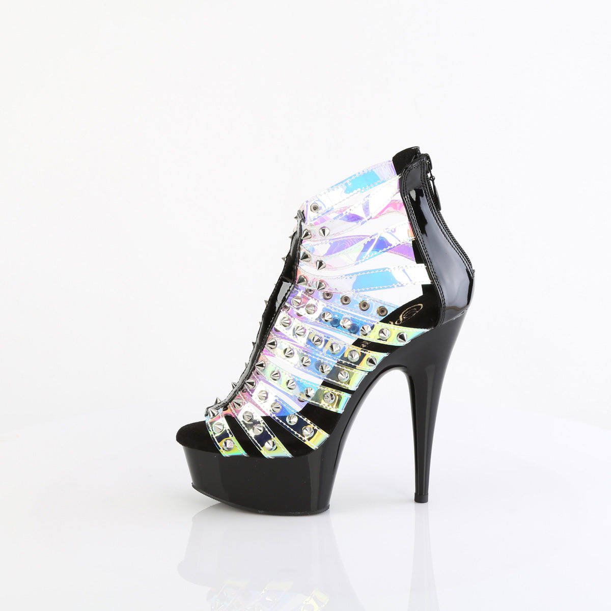 DELIGHT-600-9 *6" Heel, 1 3/4" PF Strappy Close Back Sandal, Back Zip