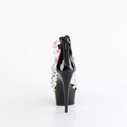 DELIGHT-600-9 *6" Heel, 1 3/4" PF Strappy Close Back Sandal, Back Zip