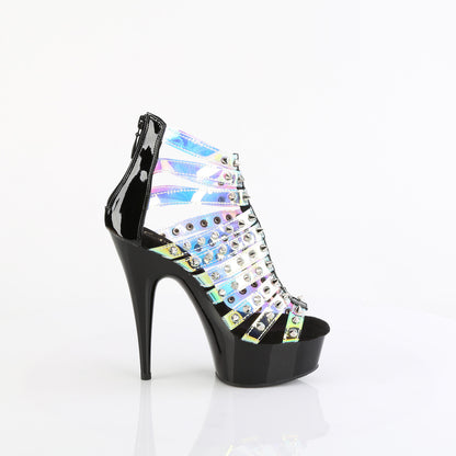 DELIGHT-600-9 *6" Heel, 1 3/4" PF Strappy Close Back Sandal, Back Zip