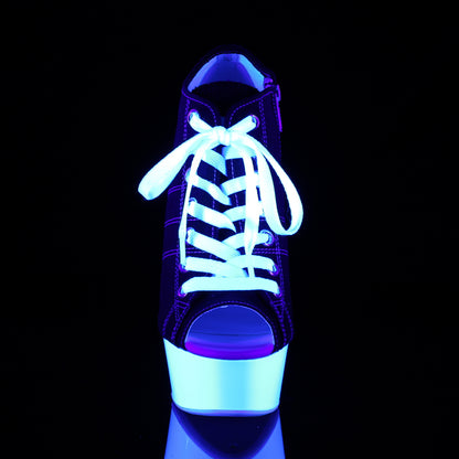 DELIGHT-600SK-01 *6" Heel, 1 3/4" P/F Open Toe Sneaker, Side Zip
