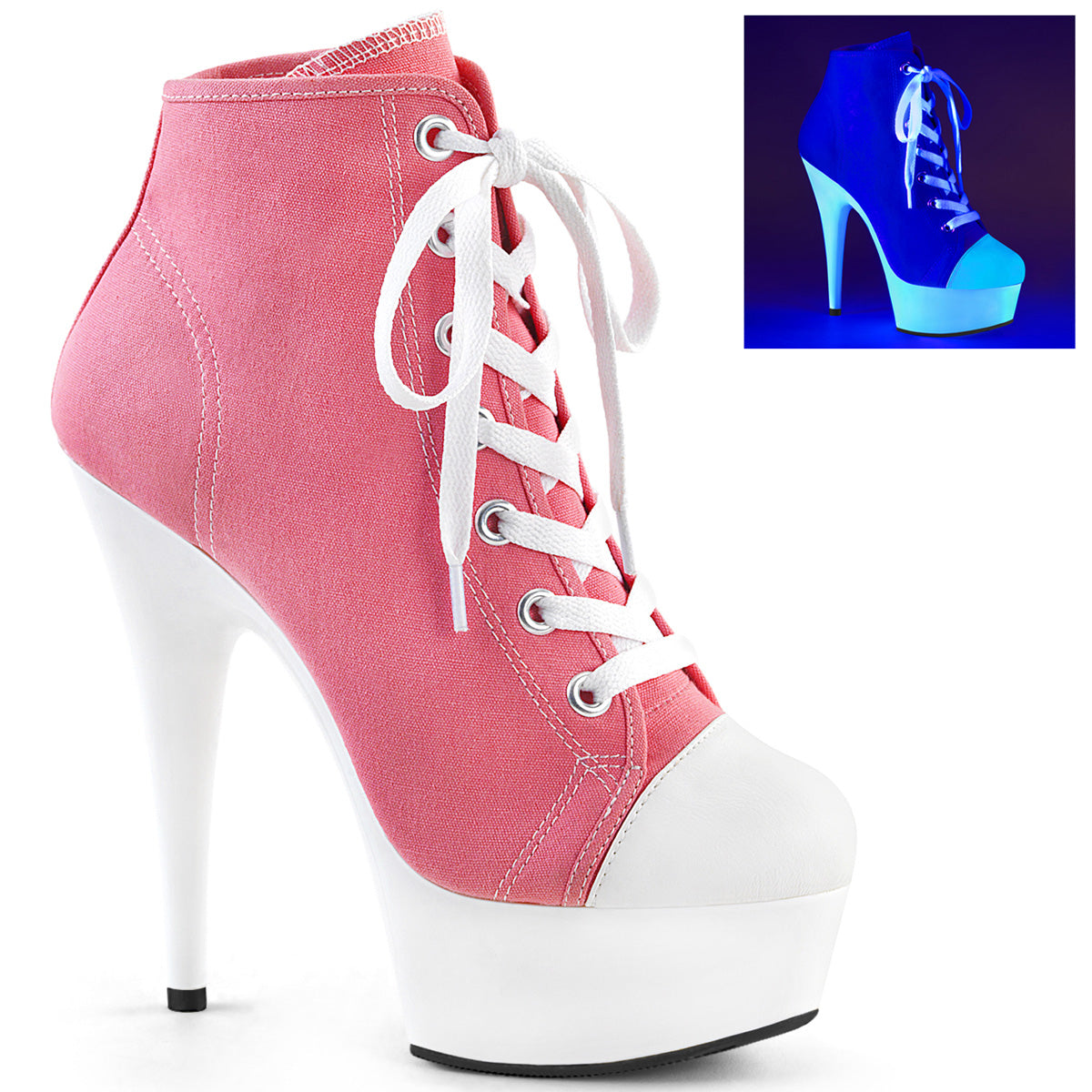 DELIGHT-600SK-02 6" Heel, 1 3/4" P/F Sneaker, Side Zip