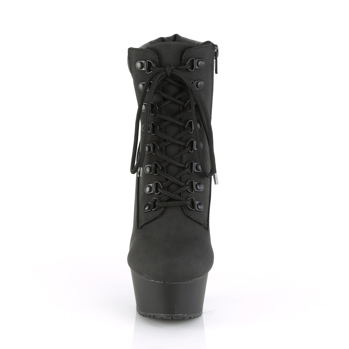 DELIGHT-600TL-02 *6" Heel, 1 3/4" PF Lace-up Front Bootie, Side Zip