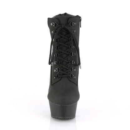 DELIGHT-600TL-02 *6" Heel, 1 3/4" PF Lace-up Front Bootie, Side Zip