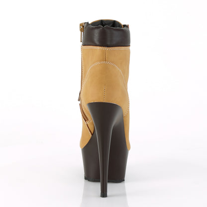DELIGHT-600TL-02 *6" Heel, 1 3/4" PF Lace-up Front Bootie, Side Zip