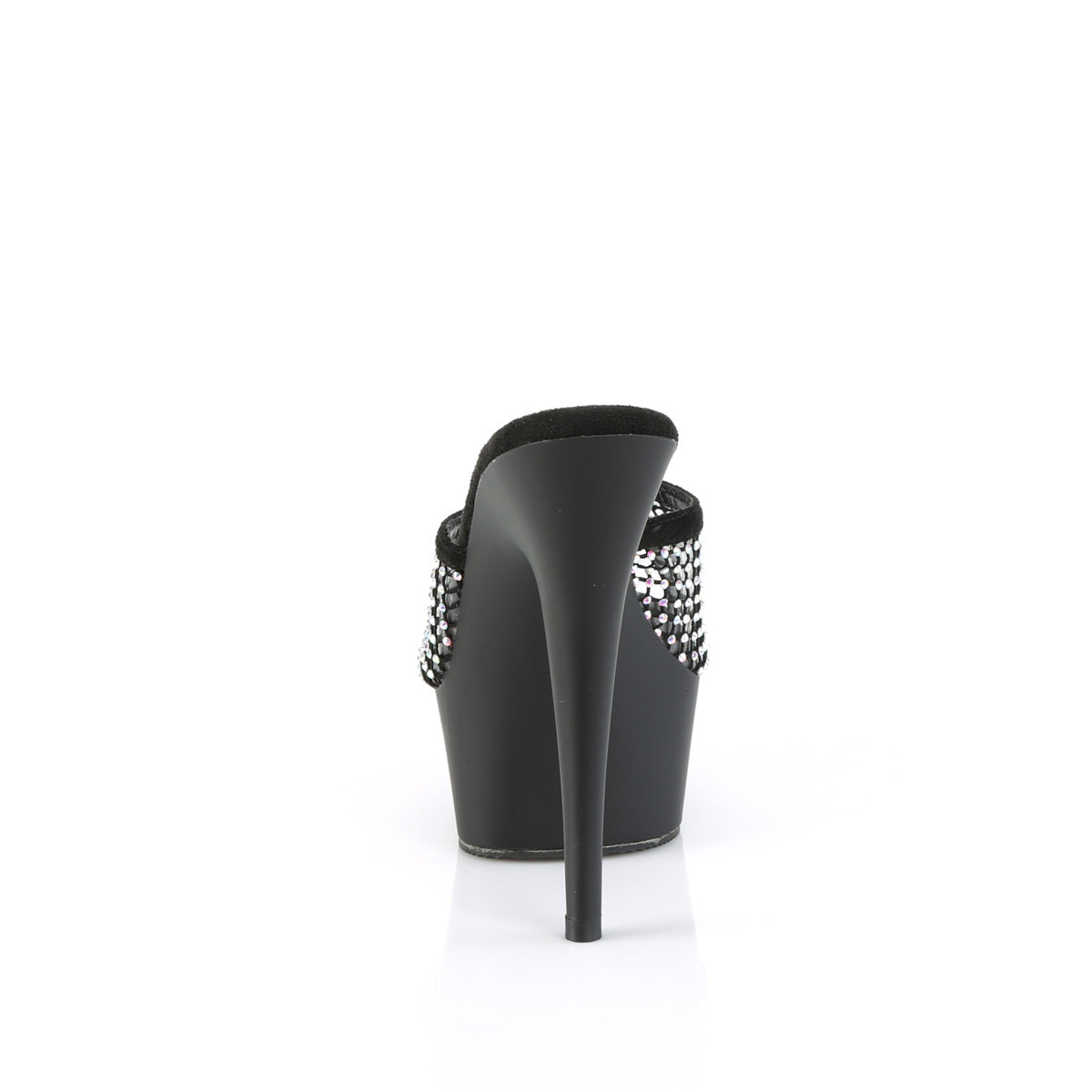 DELIGHT-601-6RM 6" Heel, 1 3/4" PF Rhinestone Mesh Slide