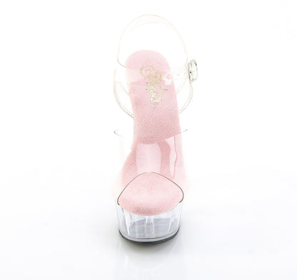 DELIGHT-608 6" Heel, 1 3/4" PF Ankle Strap Sandal
