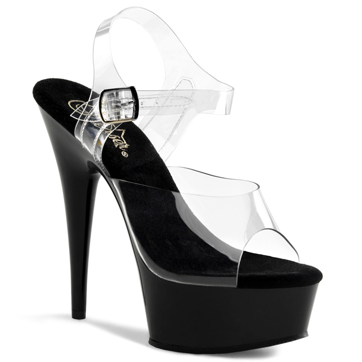 DELIGHT-608 6" Heel, 1 3/4" PF Ankle Strap Sandal