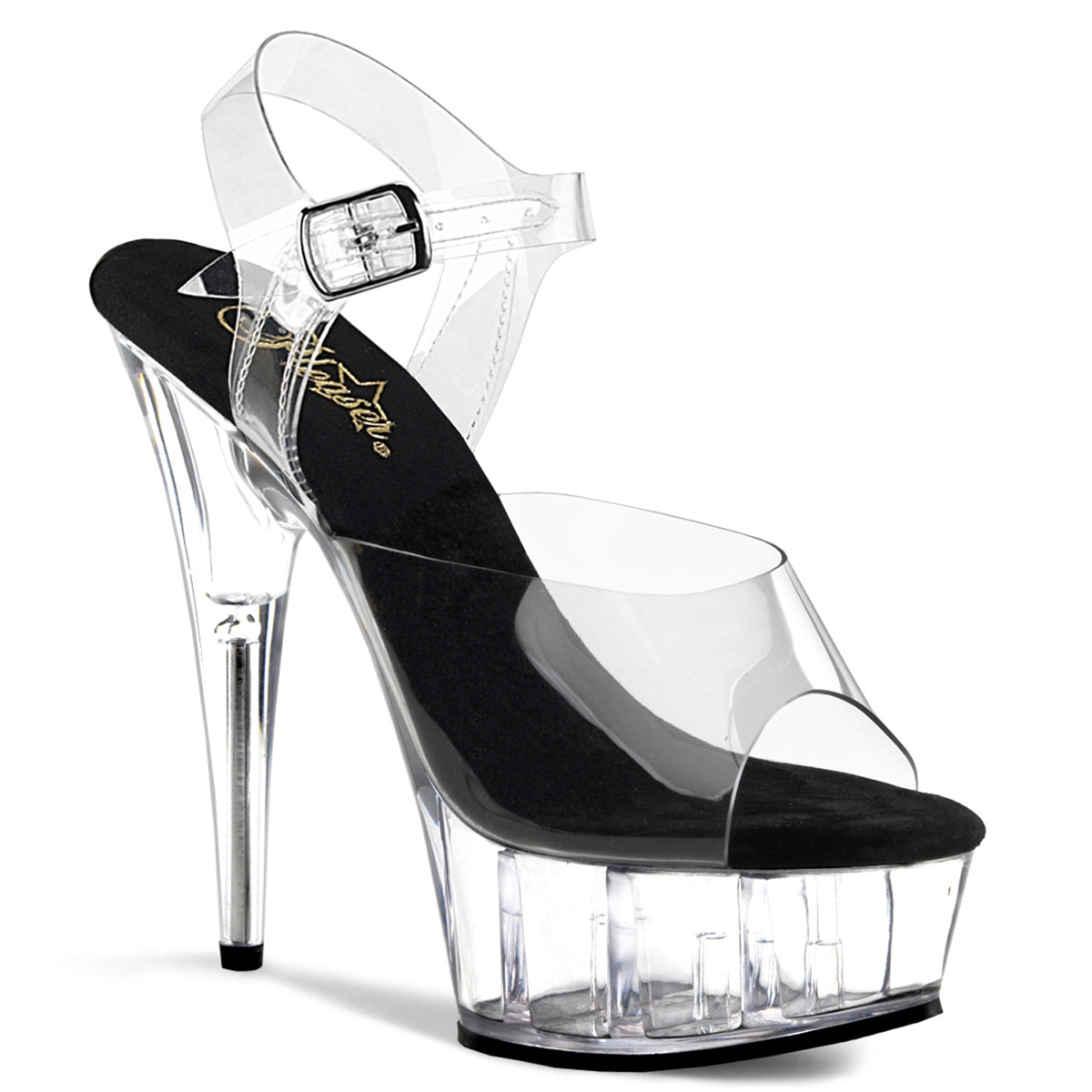 DELIGHT-608 6" Heel, 1 3/4" PF Ankle Strap Sandal