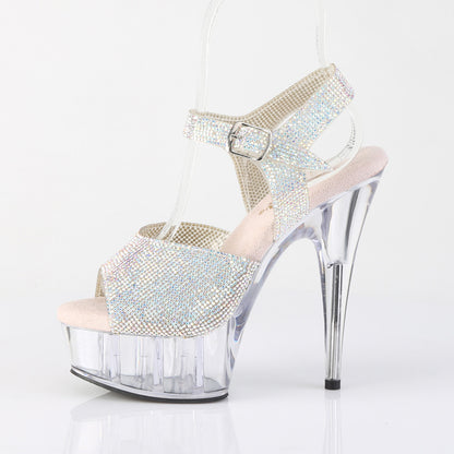 DELIGHT-608N-RS 6" Heel, 1 3/4" PF RS Embellished Ankle Strap Sandal
