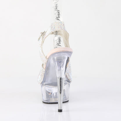 DELIGHT-608N-RS 6" Heel, 1 3/4" PF RS Embellished Ankle Strap Sandal