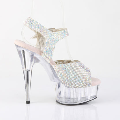 DELIGHT-608N-RS 6" Heel, 1 3/4" PF RS Embellished Ankle Strap Sandal