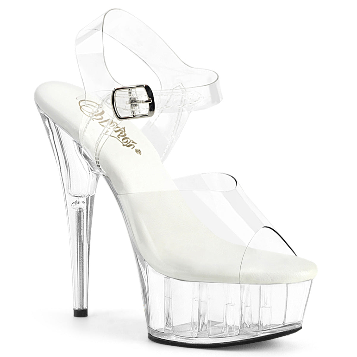 DELIGHT-608VL 6" Heel, 1 3/4" PF Smooth Insole Ankle Strap Sandal