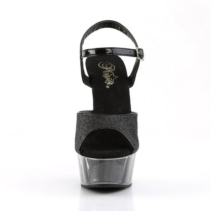 DELIGHT-609-5G *6" Heel, 1 3/4" Glitter-filled PF Ankle Strap Sandal