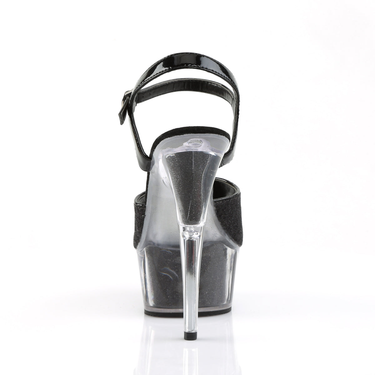 DELIGHT-609-5G *6" Heel, 1 3/4" Glitter-filled PF Ankle Strap Sandal