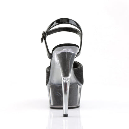 DELIGHT-609-5G *6" Heel, 1 3/4" Glitter-filled PF Ankle Strap Sandal