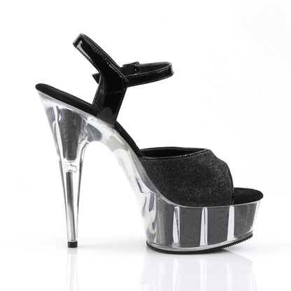DELIGHT-609-5G *6" Heel, 1 3/4" Glitter-filled PF Ankle Strap Sandal