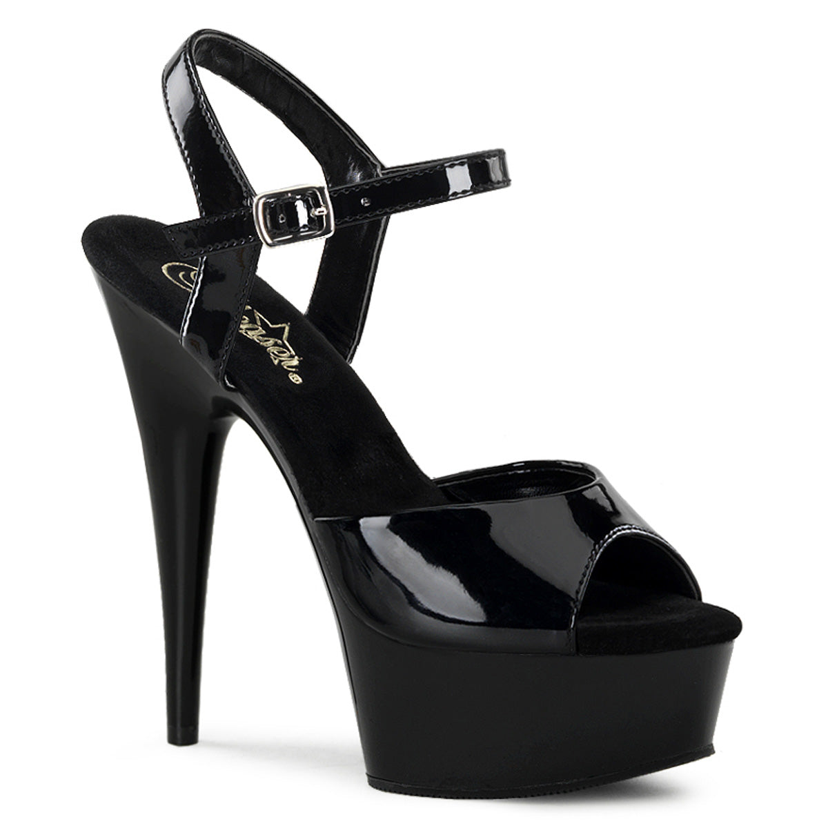 DELIGHT-609 6" Heel, 1 3/4" PF Ankle Strap Sandal