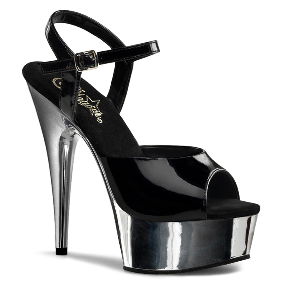 DELIGHT-609 6" Heel, 1 3/4" PF Ankle Strap Sandal
