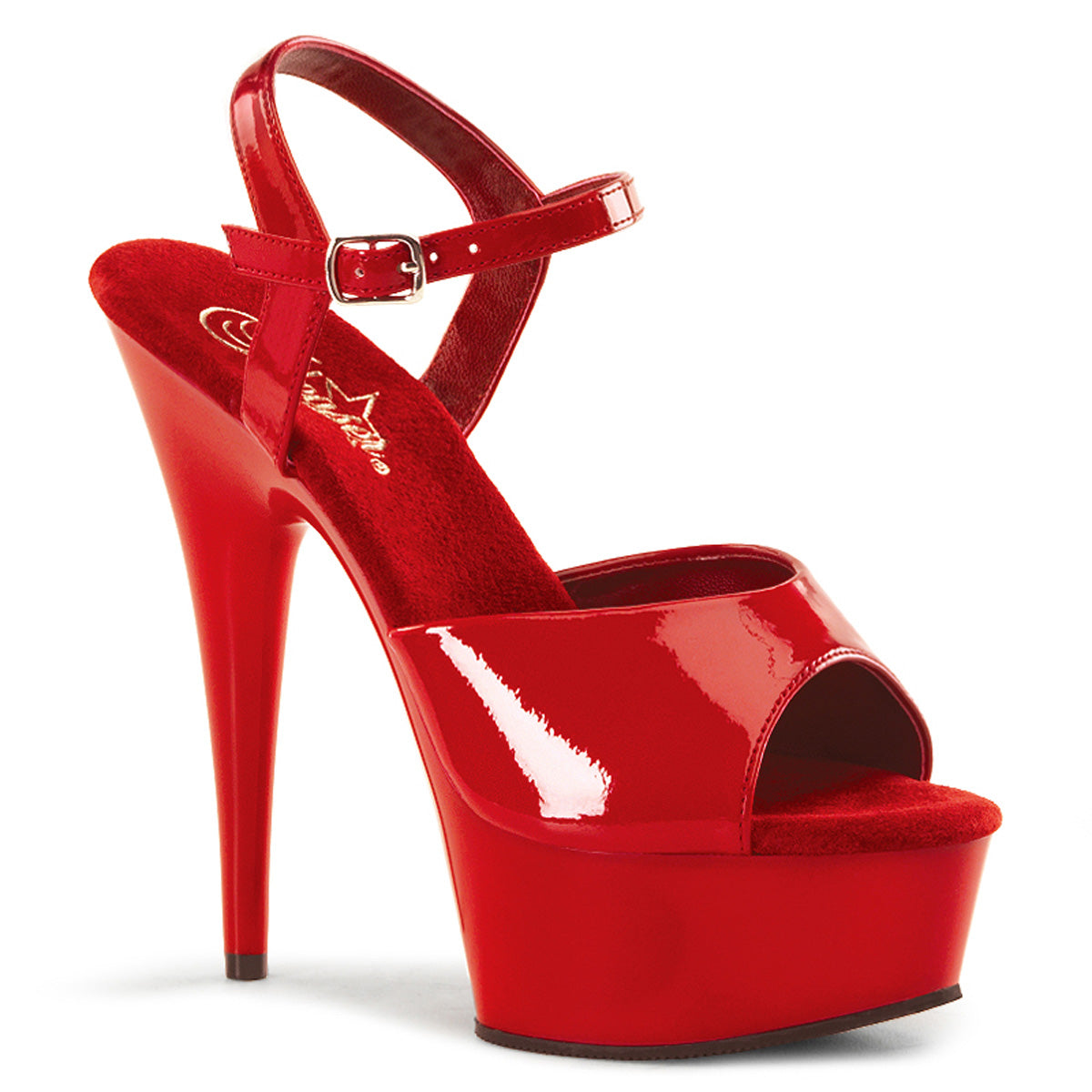DELIGHT-609 6" Heel, 1 3/4" PF Ankle Strap Sandal