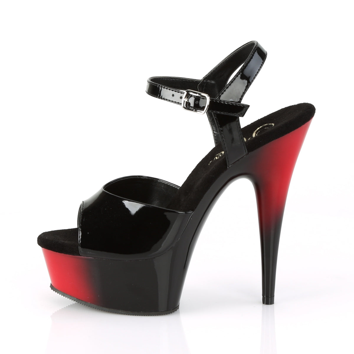 DELIGHT-609BR 6" Heel, 1 3/4" PF Two Tone Ankle Strap Sandal