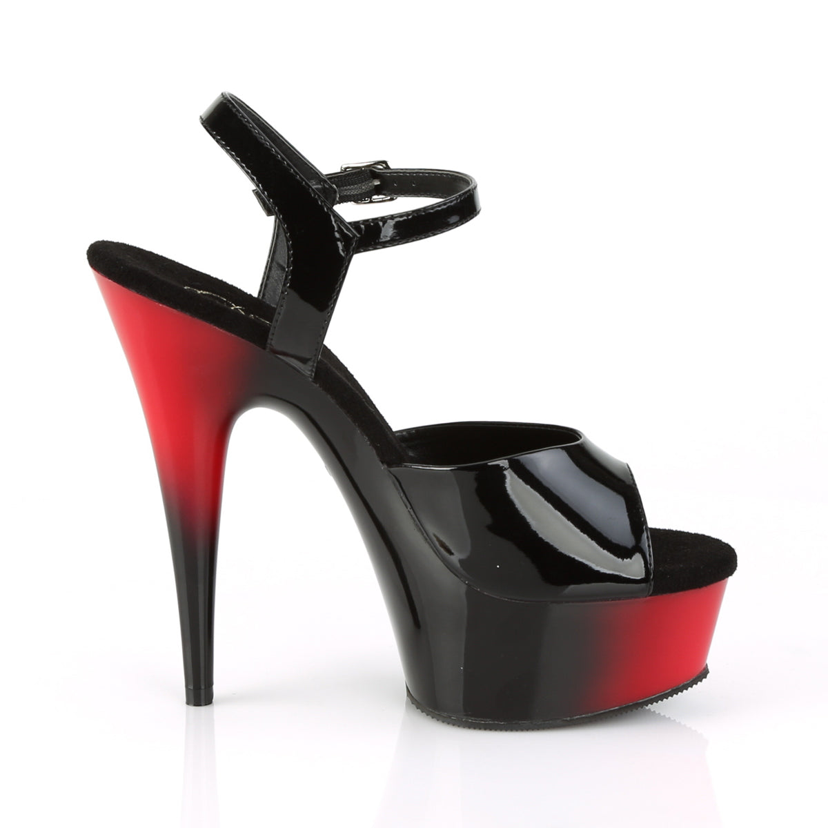 DELIGHT-609BR 6" Heel, 1 3/4" PF Two Tone Ankle Strap Sandal