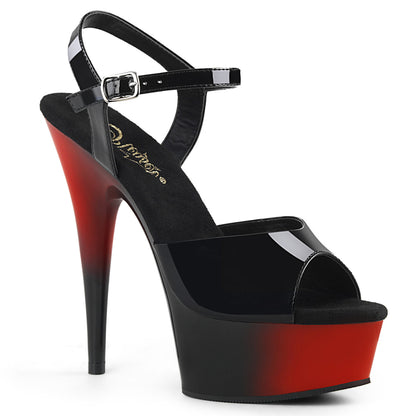 DELIGHT-609BR 6" Heel, 1 3/4" PF Two Tone Ankle Strap Sandal