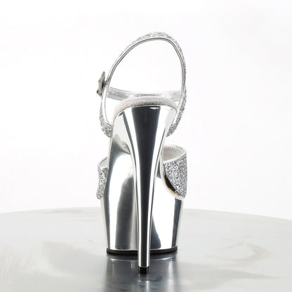 DELIGHT-609G 6" Heel, 1 3/4" Gold Chrome PF Ankle Strap Sandal