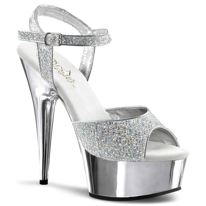 DELIGHT-609G 6" Heel, 1 3/4" Gold Chrome PF Ankle Strap Sandal